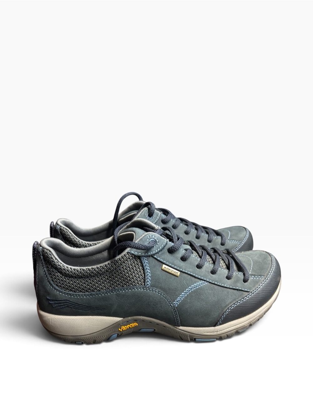 Dansko Women’s Leather Waterproof Slip Resistant Blue Lace-Up Walking Shoes